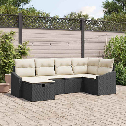 vidaXL Ensemble de canapés avec coussins 7 pcs Résine tressée