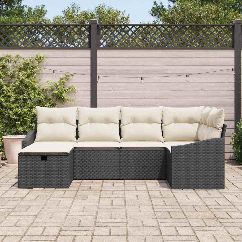 vidaXL Ensemble de canapés avec coussins 7 pcs Résine tressée