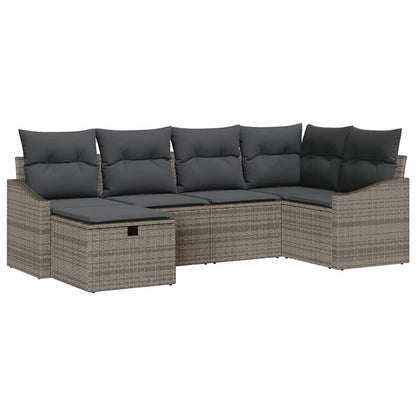 Sofa Set mit Kissen 7 pcs Poly-Rattan