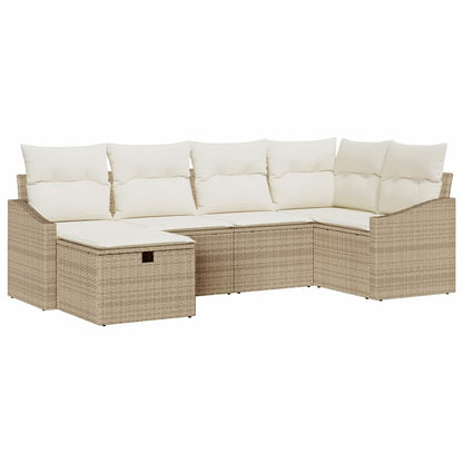Sofa Set mit Kissen 7 pcs Poly-Rattan