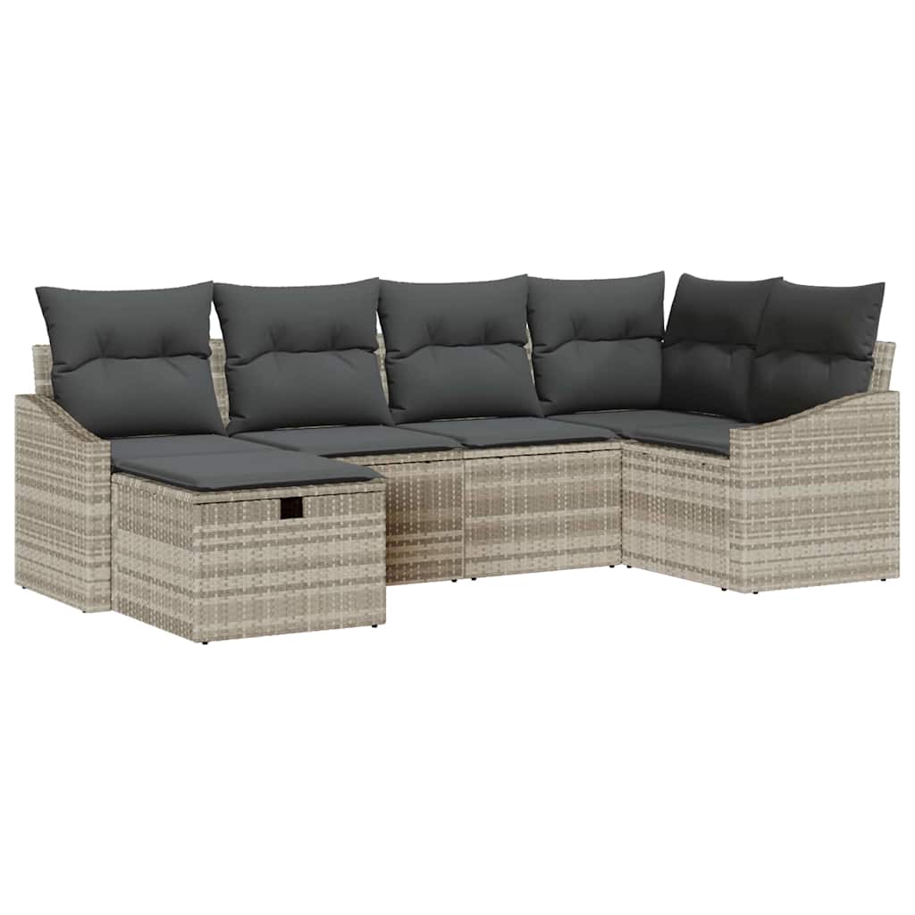 Sofa Set mit Kissen 6 pcs Poly-Rattan