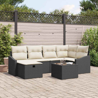 Sofa Set mit Kissen 6 pcs Poly-Rattan