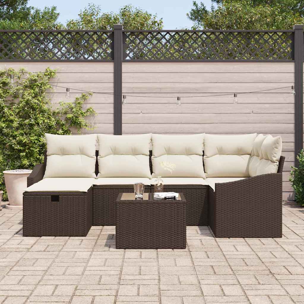 vidaXL Ensemble de canapés avec coussins 6 pcs résine tressée