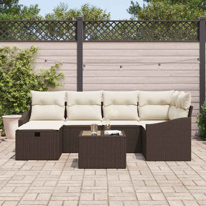 vidaXL Ensemble de canapés avec coussins 6 pcs résine tressée