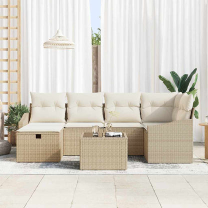 vidaXL Salon de jardin avec coussins 6 pcs résine tressée