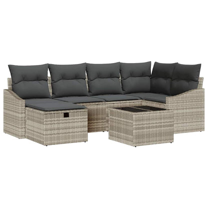 vidaXL Ensemble de canapés avec coussins 6 pcs Poly-rotin