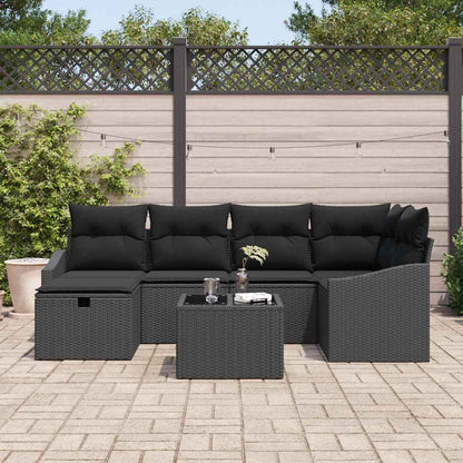 vidaXL Salon de jardin avec coussins 7 pcs Résine tressée