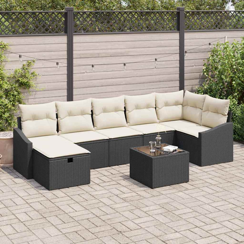 Sofa Set mit Kissen 7 pcs Poly-Rattan