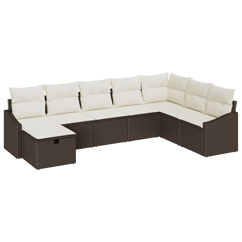Sofa Set mit Kissen 9 pcs Poly-Rattan