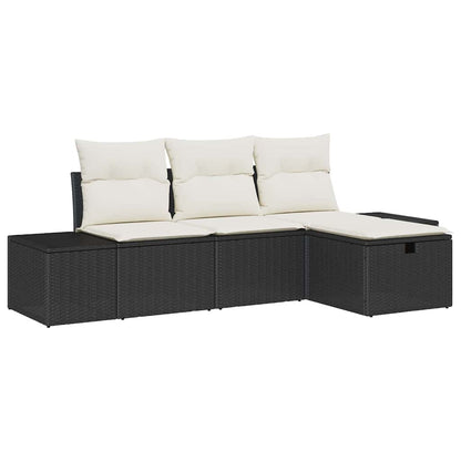 Sofa Set mit Kissen 4 pcs Poly-Rattan
