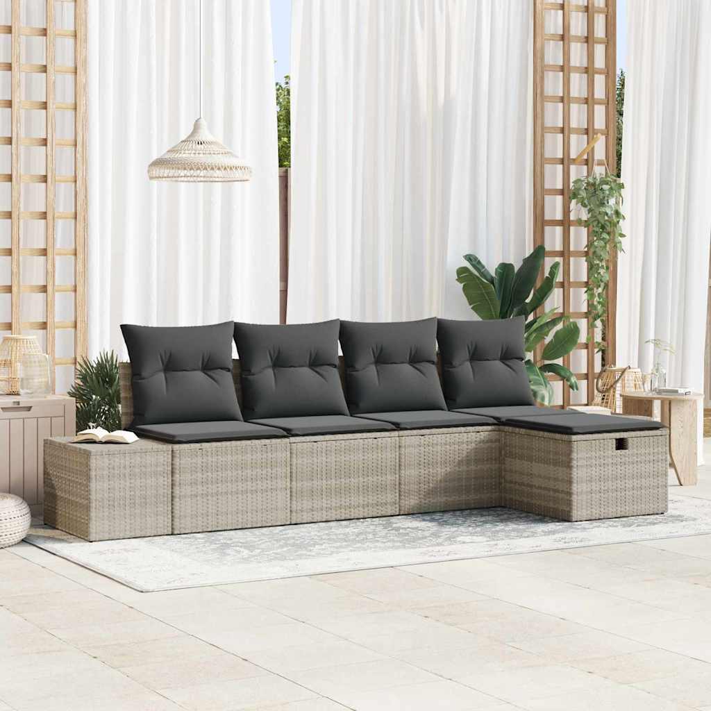 Sofa Set mit Kissen 6 pcs Poly-Rattan