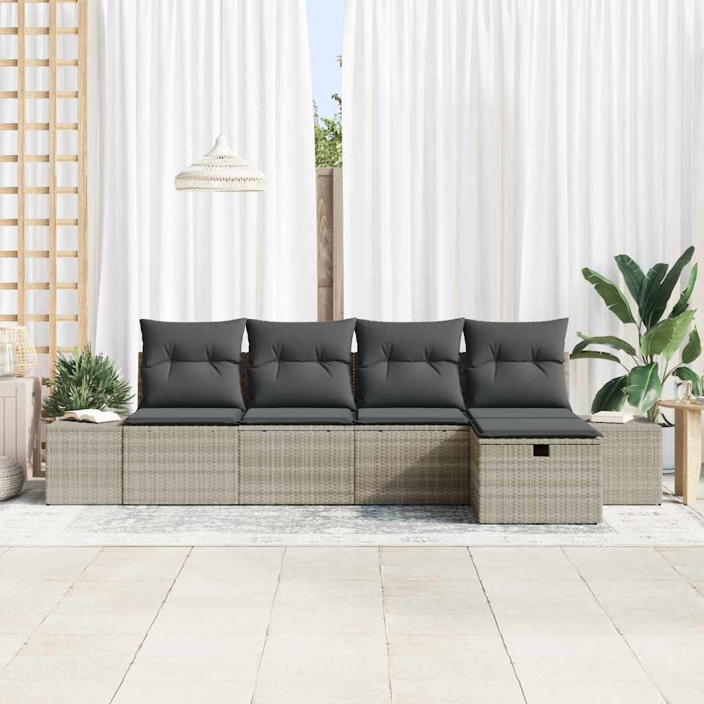 Sofa Set mit Kissen 6 pcs Poly-Rattan