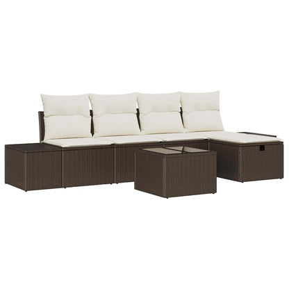 Sofa Set mit Kissen 6 pcs Poly-Rattan