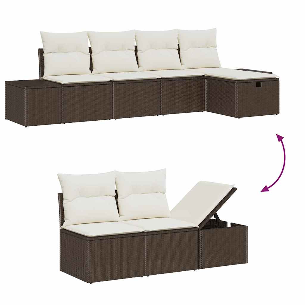 Sofa Set mit Kissen 6 pcs Poly-Rattan