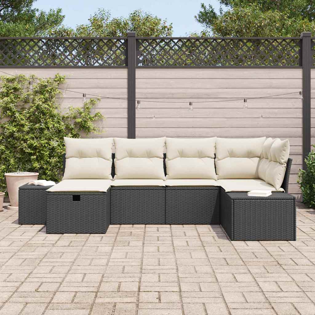Sofa Set mit Kissen 7 pcs Poly-Rattan