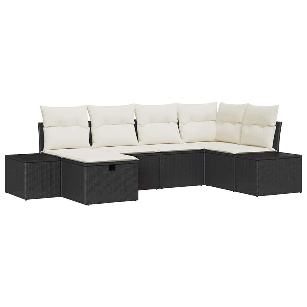 Sofa Set mit Kissen 7 pcs Poly-Rattan
