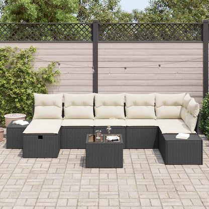 Sofa Set mit Kissen 8 pcs Poly-Rattan