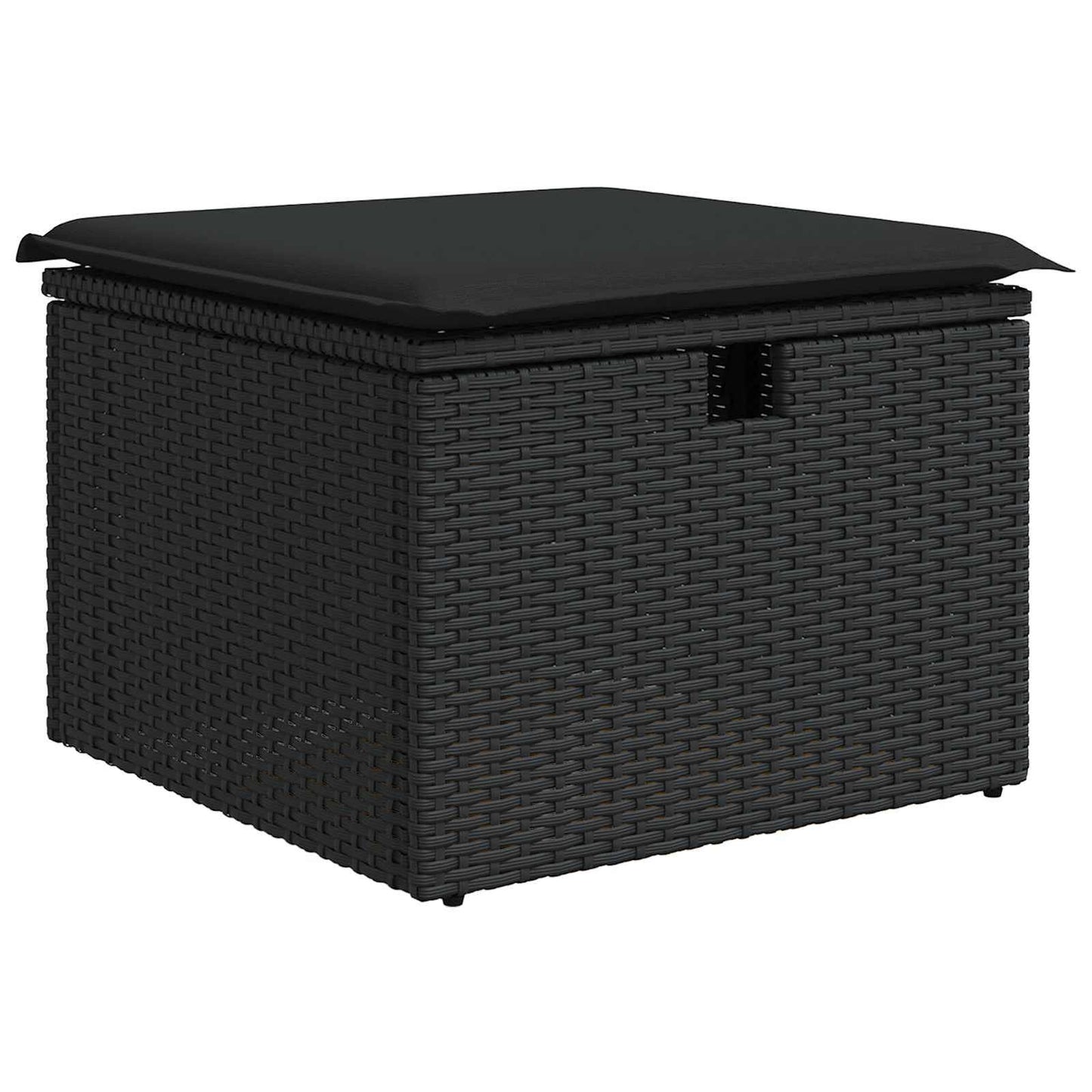 vidaXL Gartensofa-set mit Kissen mit Speicher Schwarz Poly-Rattan