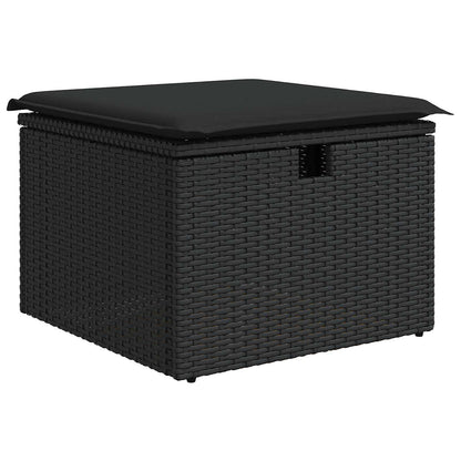 vidaXL Gartensofa-set mit Kissen mit Speicher Schwarz Poly-Rattan