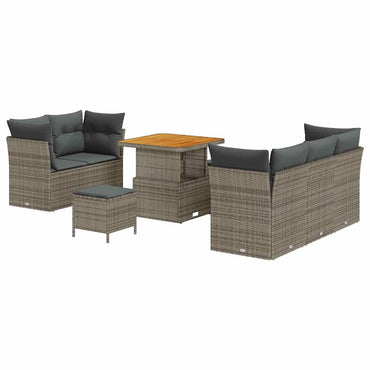 vidaXL Salon de jardin avec coussins 8 pcs Gris résine tressée