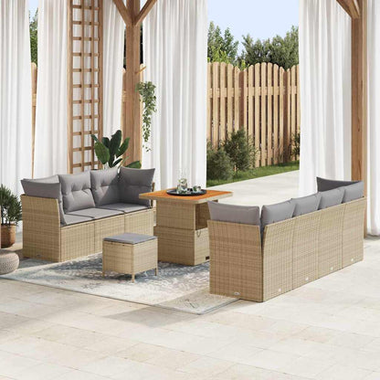 Gartensofa-set 10 pcs Beige Poly-Rattan