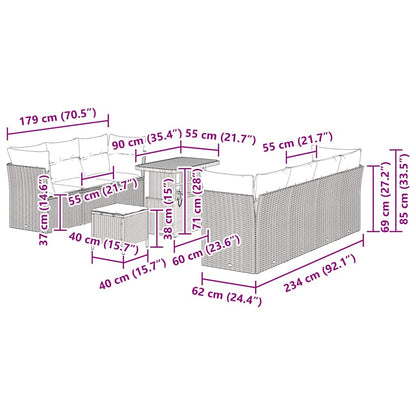 Gartensofa-set 10 pcs Beige Poly-Rattan