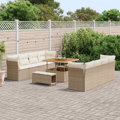 vidaXL Salon de jardin 11 pcs Beige Résine tressée