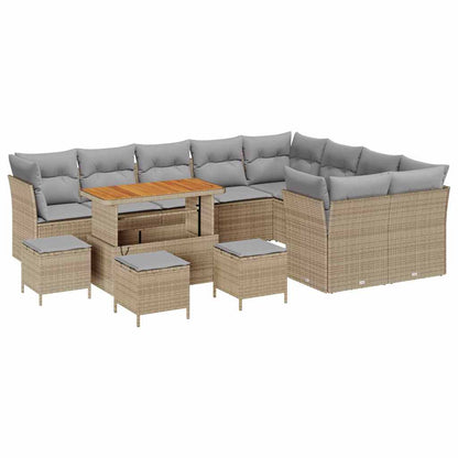 Gartensofa-set 13 pcs Beige Poly-Rattan