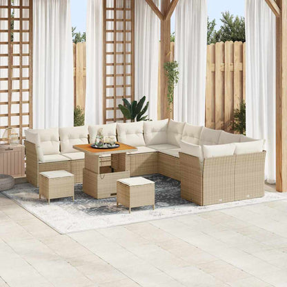 Gartensofa-set 13 pcs Beige Poly-Rattan
