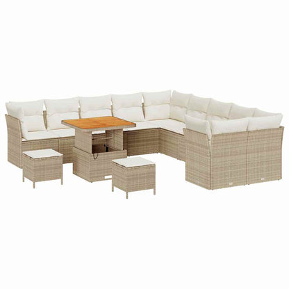 Gartensofa-set 13 pcs Beige Poly-Rattan