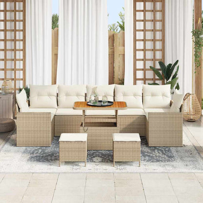 Gartensofa-set 10 pcs Beige Poly-Rattan