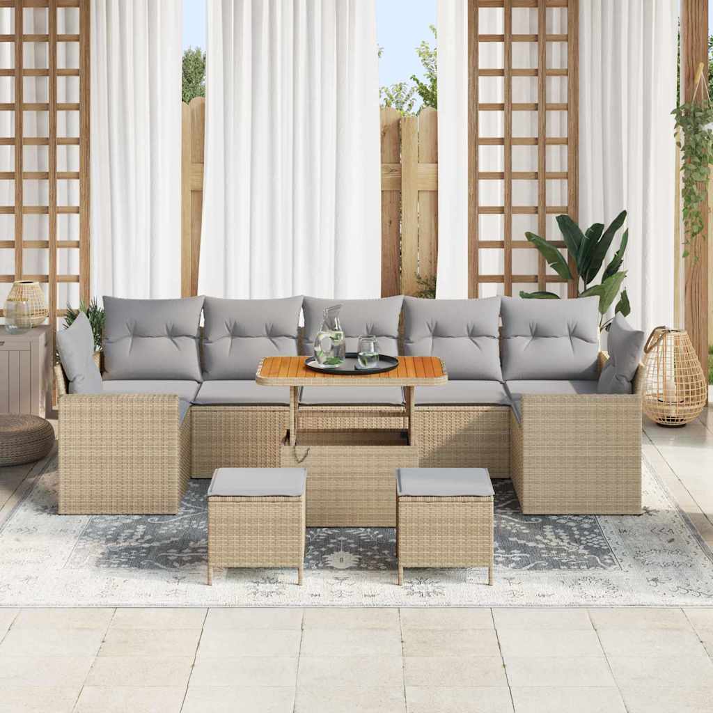 Gartensofa-set 10 pcs Beige Poly-Rattan