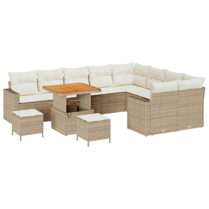 Gartensofa-set 12 pcs Beige Poly-Rattan