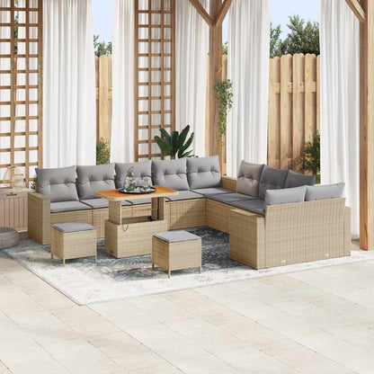 Gartensofa-set 13 pcs Beige Poly-Rattan