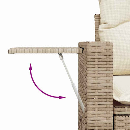 vidaXL Salon de jardin avec rangement 11 pcs Beige Résine tressée