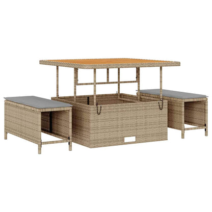 vidaXL Salon de jardin avec coussins 8 pcs Beige Résine tressée