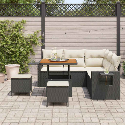 vidaXL Salon de jardin avec coussins 8 pcs Noir Résine tressée
