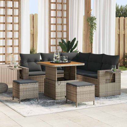 vidaXL Salon de jardin avec coussins 8 pcs Gris résine tressée