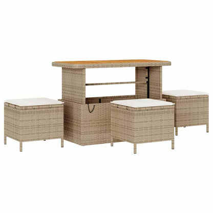 vidaXL Ensemble de canapés de jardin avec coussins 9 pcs Beige Résine tressée