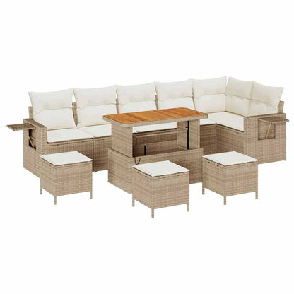 Gartensofa-set 10 pcs Beige Poly-Rattan