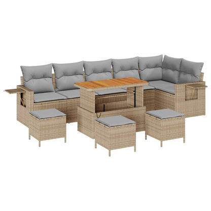 Gartensofa-set 10 pcs Beige Poly-Rattan
