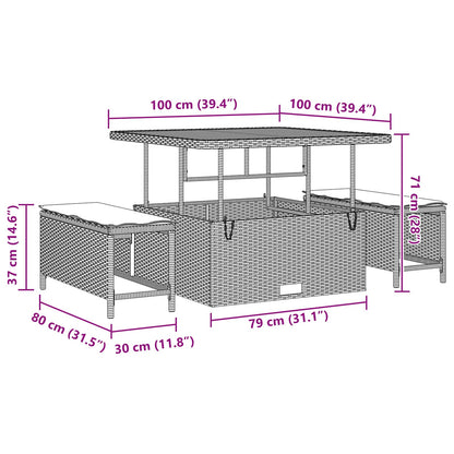 Gartensofa-set 12 pcs Schwarz Poly-Rattan