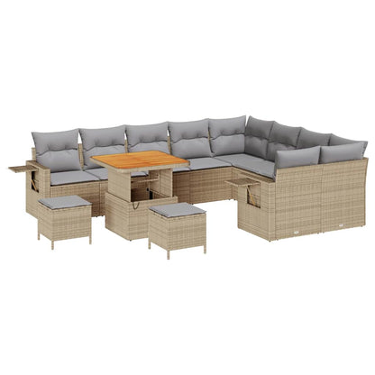 Gartensofa-set 12 pcs Beige Poly-Rattan