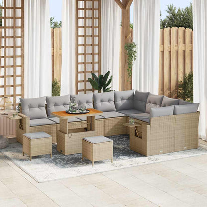 Gartensofa-set 12 pcs Beige Poly-Rattan