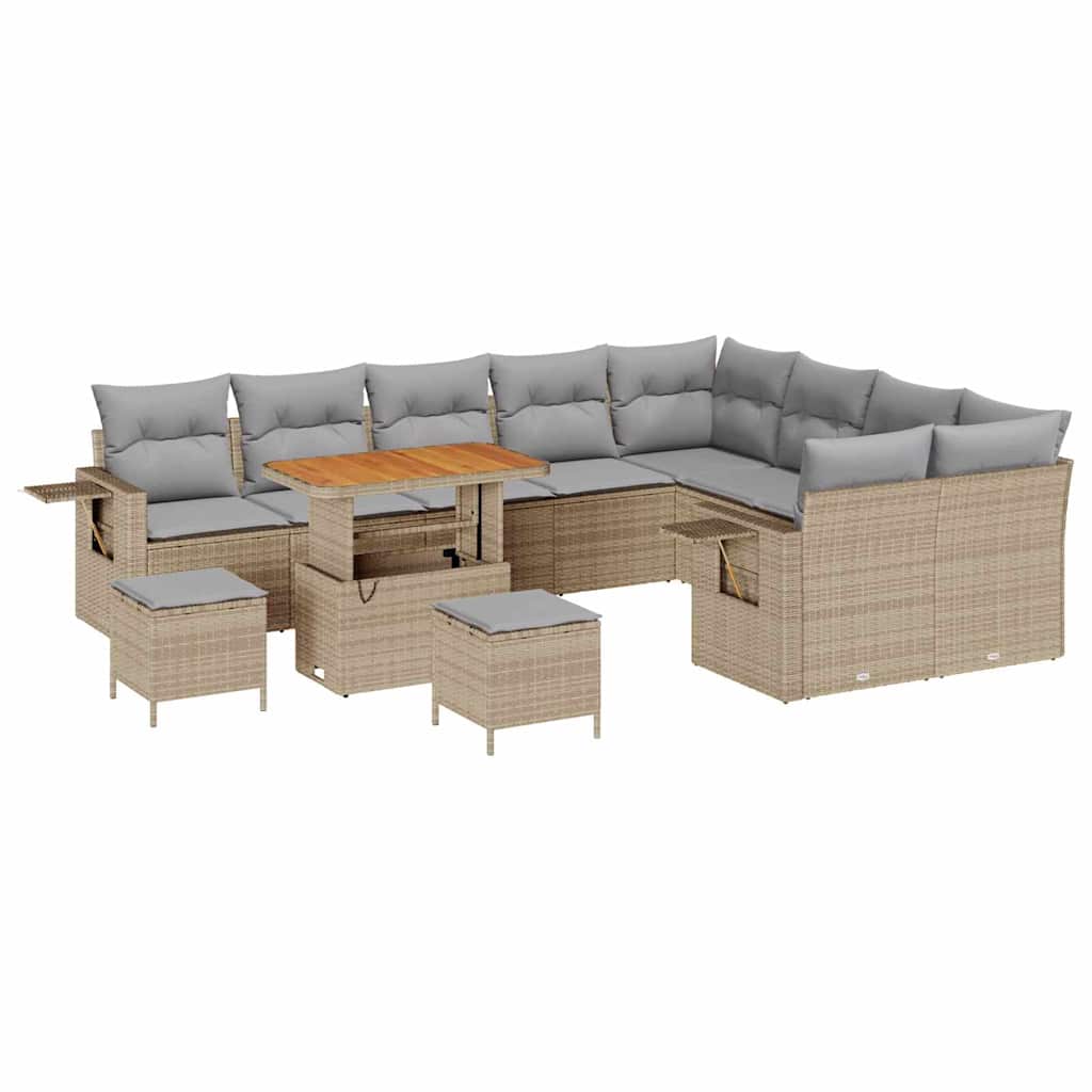 Gartensofa-set 12 pcs Beige Poly-Rattan