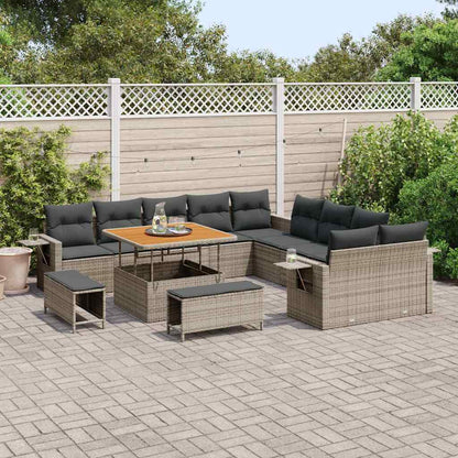 Gartensofa-set 13 pcs Grau Poly-Rattan