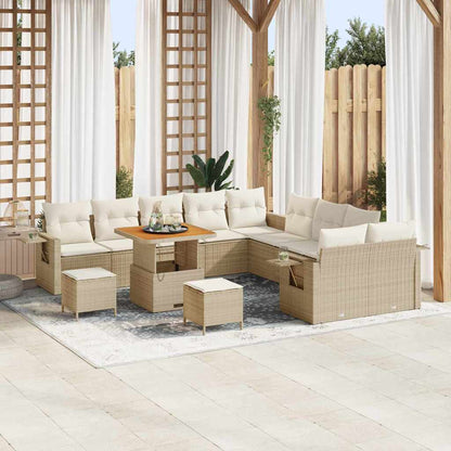 vidaXL Gartensofa-set 13 pcs Beige Poly-Rattan