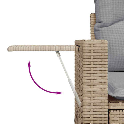 vidaXL Gartensofa-set 14 pcs Beige Poly-Rattan