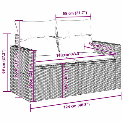 vidaXL Gartensofa-set 14 pcs Beige Poly-Rattan