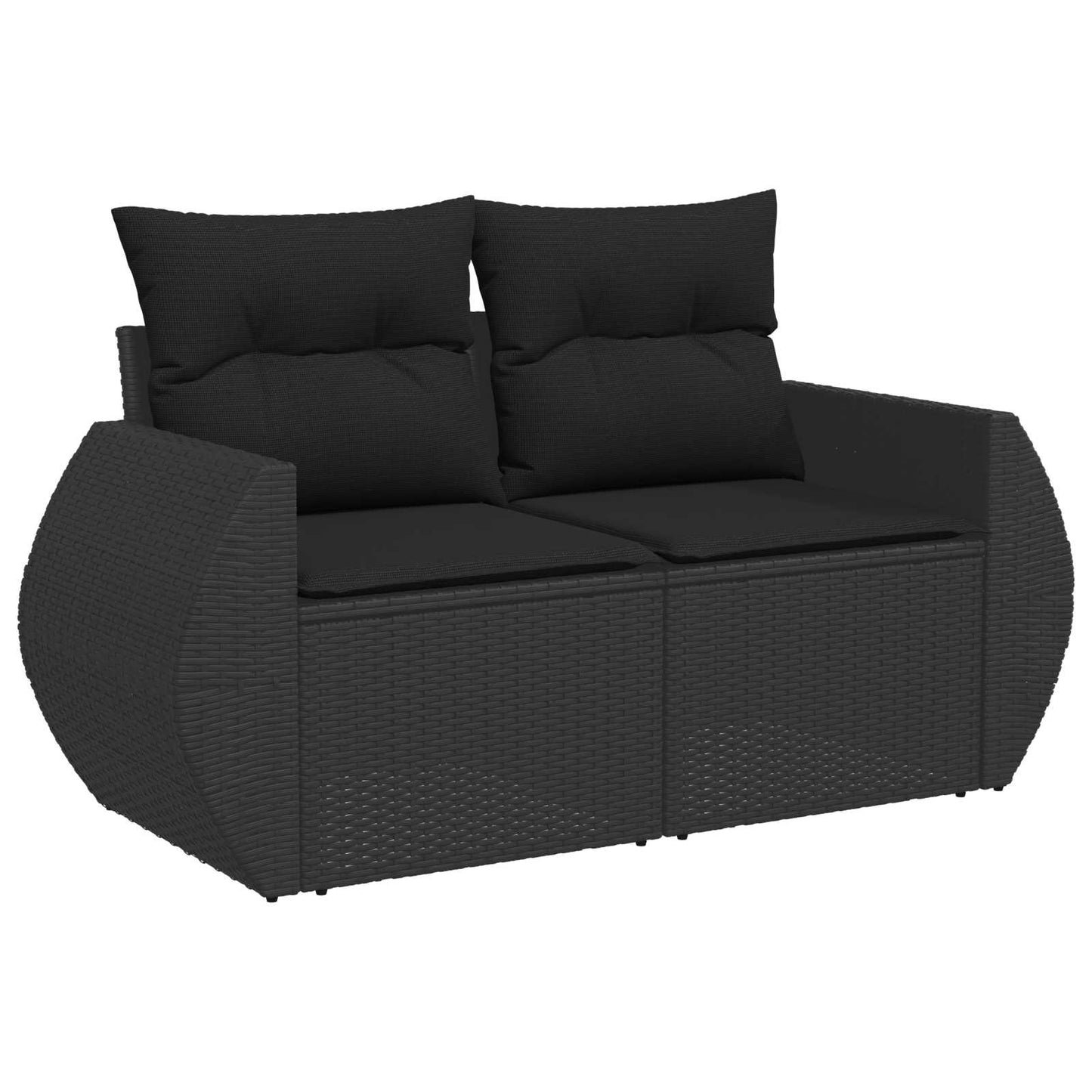 vidaXL Ensemble de canapés de jardin 8 pcs Noir résine tressée